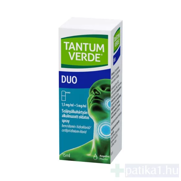 Tantum Verde Duo 1,5 mg/ml + 5 mg/ml szájnyálkahárnyán alk. spray 15 ml
