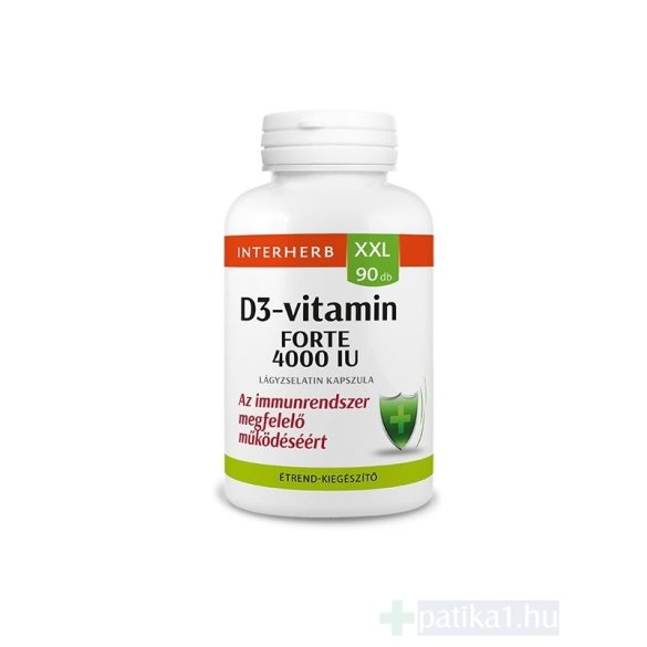 INTERHERB XXL D3-vitamin FORTE 4000 IU lágyzselatin kapszula 90 db