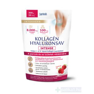 Interherb Kollagén & Hyaluronsav Porcépítő italpor INTENSE eperkrém íz 300g