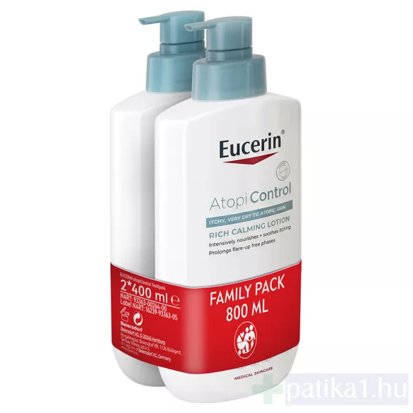 Eucerin Atopicontrol testápoló száraz viszkető bőrre 2x400 ml DUOPACK