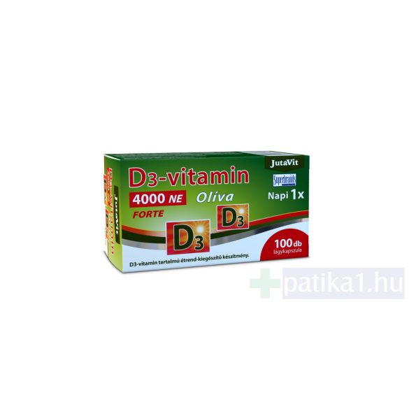 JutaVit D3-vitamin 4000 NE (100µg) Olíva Forte lágykapszula 100x