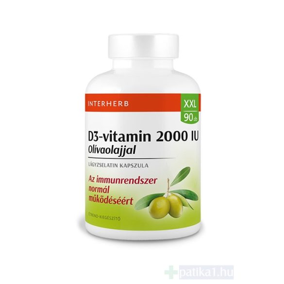 INTERHERB XXL D3-vitamin 2000 IU lágyzselatin kapszula olivaolajjal 90x