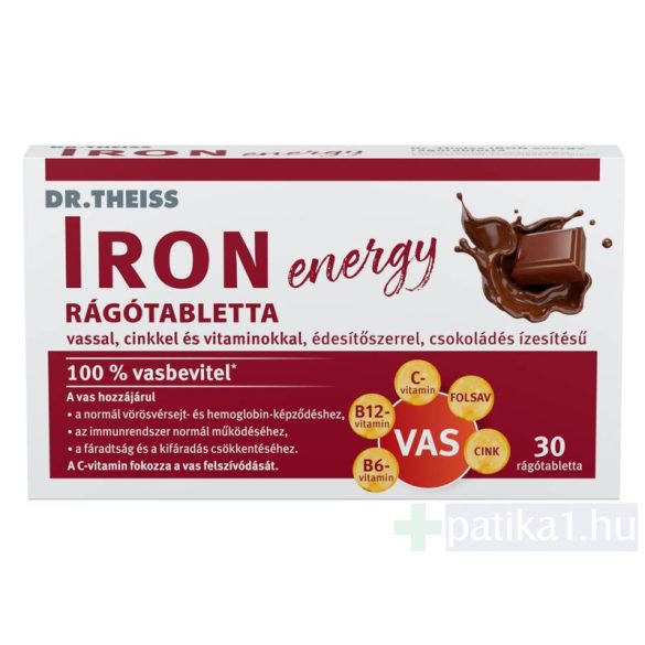 Dr. Theiss Iron Energy rágótabletta 30x csokoládé