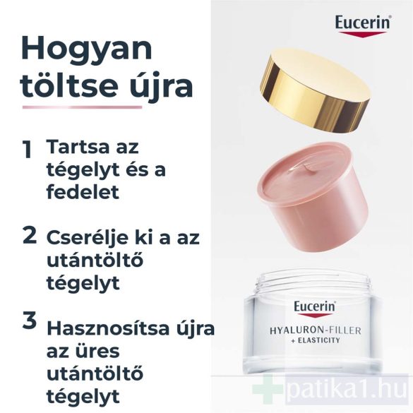Eucerin Hyaluron Filler + Elasticity Bőrtömörséget Regeneráló Nappali Arckrém Rose SPF30 50 ml öko-utántöltő kiszerelés
