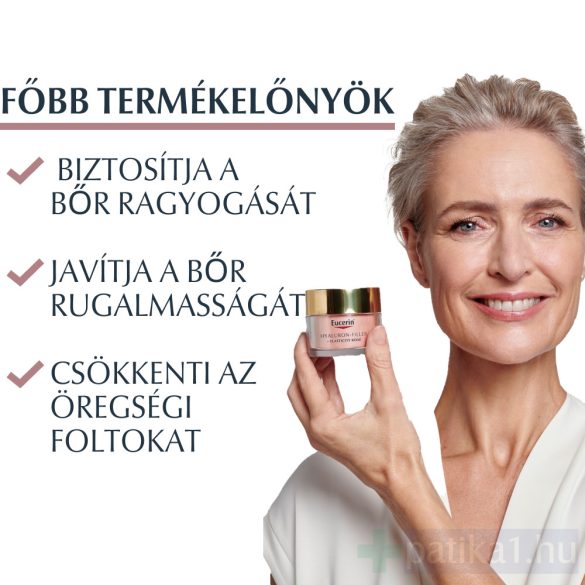 Eucerin Hyaluron Filler + Elasticity Bőrtömörséget Regeneráló Nappali Arckrém Rose SPF30 50 ml öko-utántöltő kiszerelés
