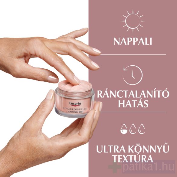 Eucerin Hyaluron Filler + Elasticity Bőrtömörséget Regeneráló Nappali Arckrém Rose SPF30 50 ml öko-utántöltő kiszerelés