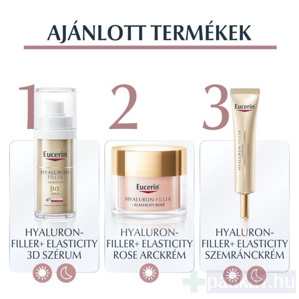 Eucerin Hyaluron Filler + Elasticity Bőrtömörséget Regeneráló Nappali Arckrém Rose SPF30 50 ml öko-utántöltő kiszerelés