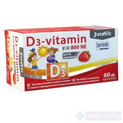 JutaVit KID D3 800 NE rágótabletta eper 60x