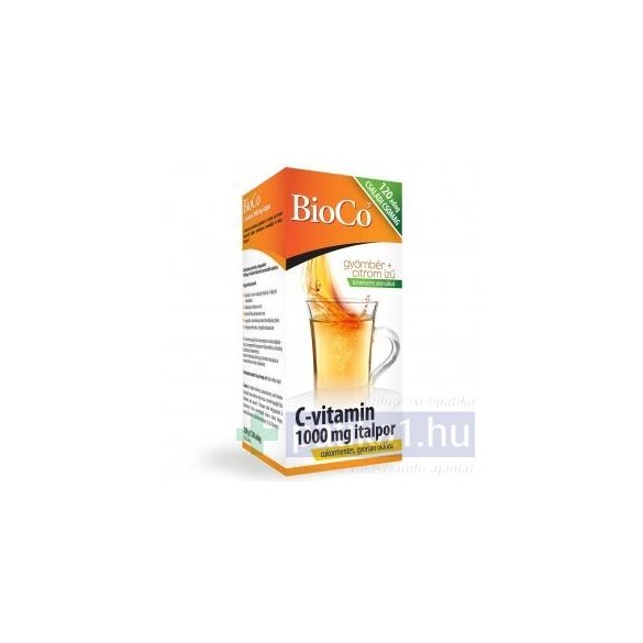 BioCo C-vitamin 1000 mg italpor gyömbér-citrom ízű 120 db