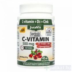   JutaVit C-vitamin 500 mg Csipkebogyó+D3+Cink retard filmtabletta 45x