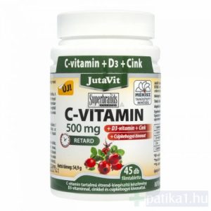 JutaVit C-vitamin 500 mg Csipkebogyó+D3+Cink retard filmtabletta 45x