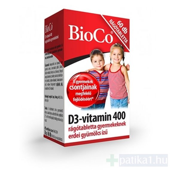 BioCo D3-vitamin 400 IU rágótabletta gyermekeknek 60x