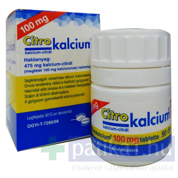 Citrokalcium 100 mg tabletta 90x