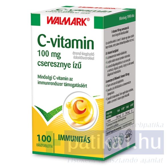 Walmark C-vitamin cseresznyés 100 mg 100 db - közeli lejárat 2022.07.31