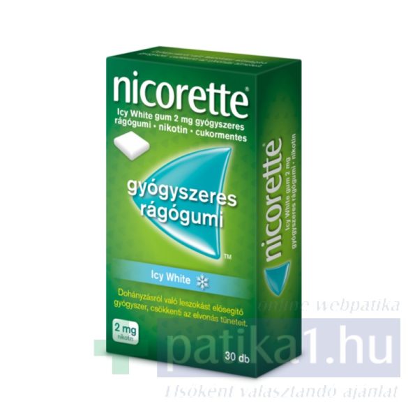 Nicorette Icy White gum 2 mg 30 db nikotinos rágó
