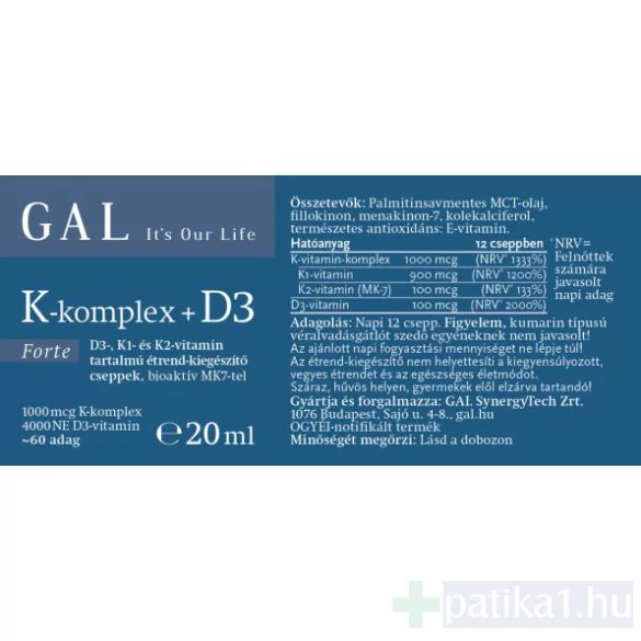 GAL K-komplex D3 Forte csepp 20 ml