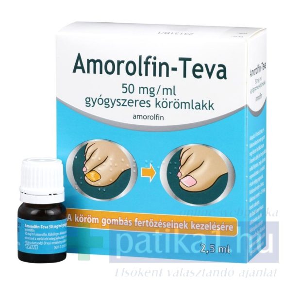 Amorolfin-Teva 50 mg/ml gyógyszeres körömlakk 2,5 ml 