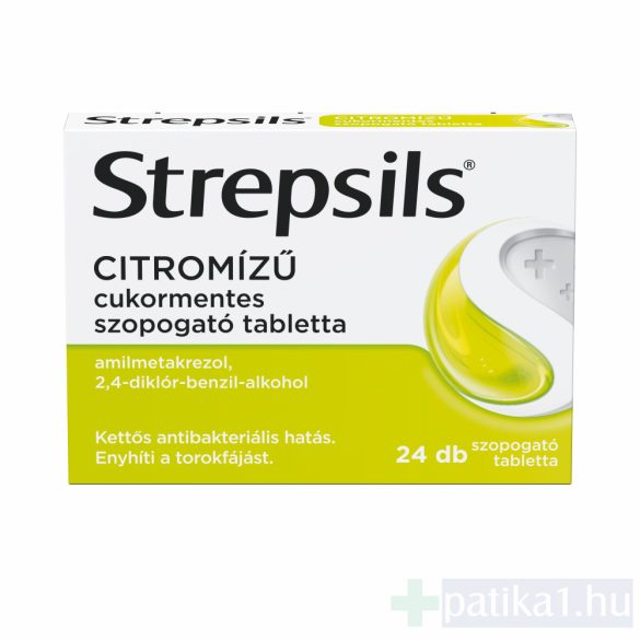 Strepsils citromízű cukormentes szopogató tabletta 24 db