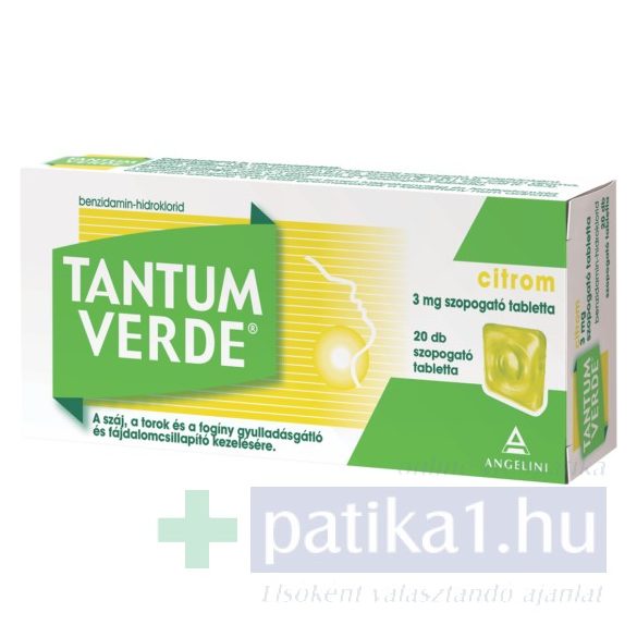 Tantum Verde citrom 3 mg szopogató tabletta 20 db
