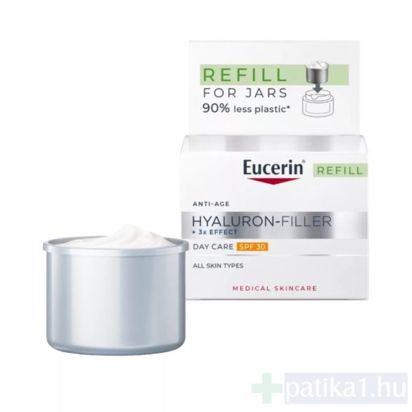 Eucerin Hyaluron-Filler Ráncfeltöltő nappali arckrém SPF 30 50 ml 3x effect öko utántöltő kiszerelés