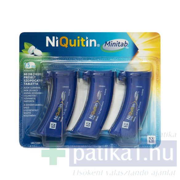 Niquitin Minitab 1,5 mg préselt szopogató tabletta 3x20 db