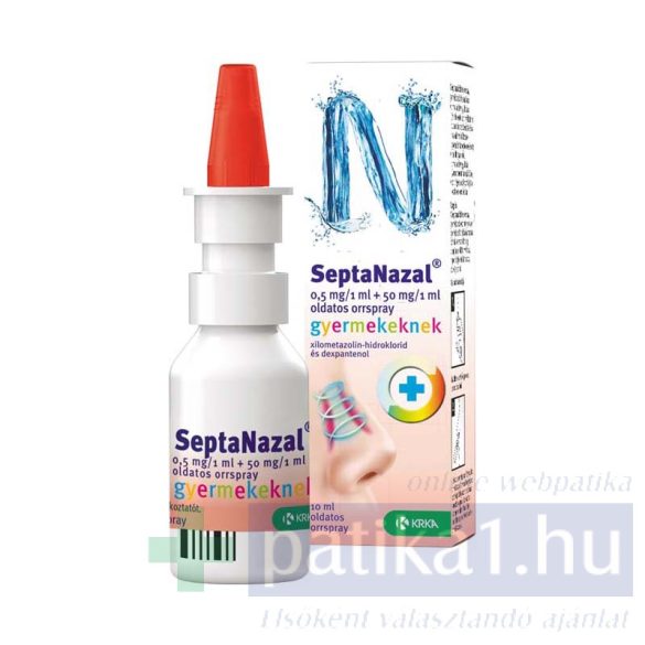 Septanazal 0,5 mg/1ml+50mg/1ml old. orrspray 10 ml gyerekeknek