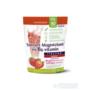 Interherb XXL Szerves Magnézium + B6 italpor eper 270 g 90 adag