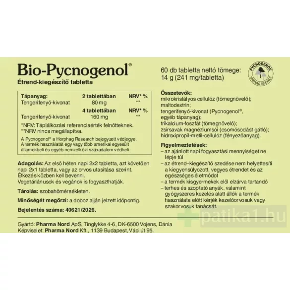 Bio-Pycnogenol étrendkiegészítő tabletta Pharma Nord 60x