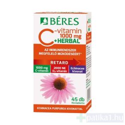  Béres Retard C-vitamin 1000 mg + D3-vitamin Herbal filmtabletta 45x