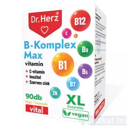  Dr. Herz B-komplex Max + C-vitamin + Inozitol + szerves cink kapszula 90x XL