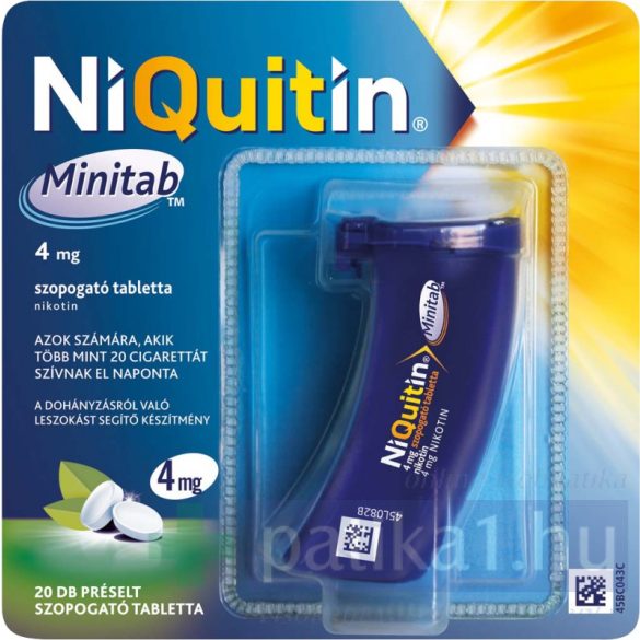 Niquitin Minitab 4 mg préselt szopogató tabletta 20 db