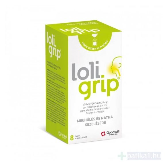 Loligrip 500mg/200 mg/25mg por belsőleges oldathoz 8x 