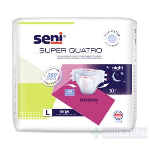 Seni Super Quatro L 10 db éjszakai pelenka