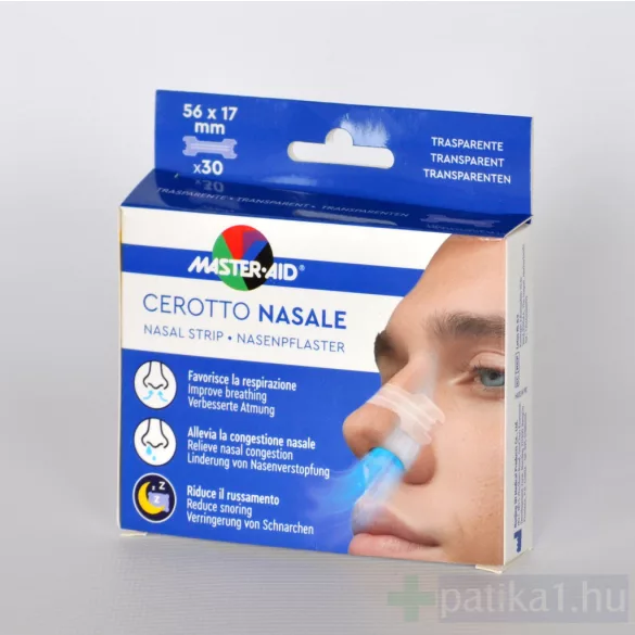 Master Aid Légzéskönnyítő orrtapasz átlátszó 30x Nasale