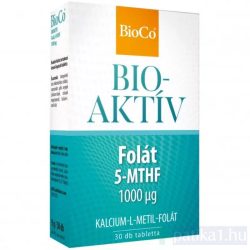BioCo Bioaktív Folát 1000 mcg 5-MTHF tabletta 30x