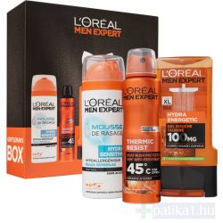   Loreal Men Expert csomag (izzadásgátló 45C dezodor + Hydra Energetic tusfürdő gél + borotvahab érzékeny bőrre)