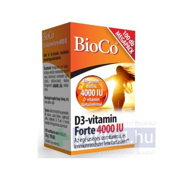 BioCo D3-vitamin Forte 4000 IU Megapack 100 db tabletta