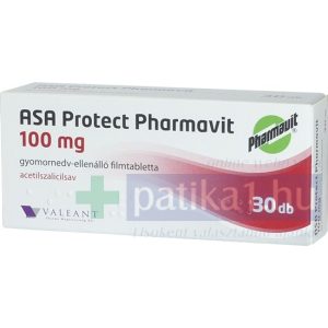 ASA Protect Pharmavit 100 mg gyomornedv-ellenálló filmtabletta ASA EP 30 db