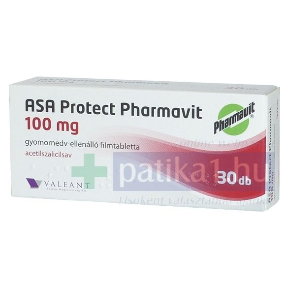 ASA Protect Pharmavit 100 mg gyomornedv-ellenálló filmtabletta ASA EP 30 db