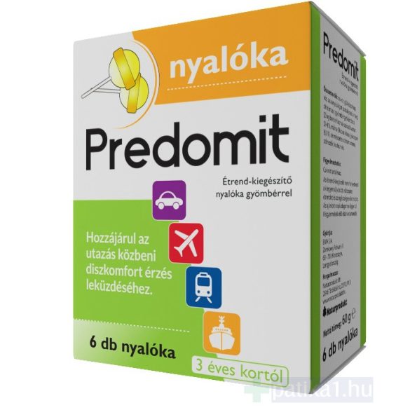 Predomit étrendkiegészítő nyalóka gyömbérrel 6x