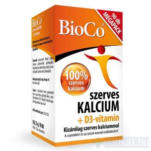 BioCo Szerves Kalcium + D3-vitamin étrendkiegészítő tabletta 90x