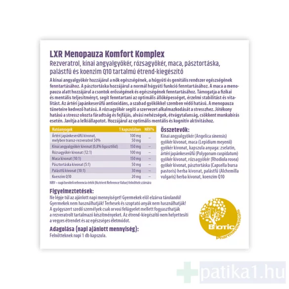LXR Menopauza Komfort komplex 60x