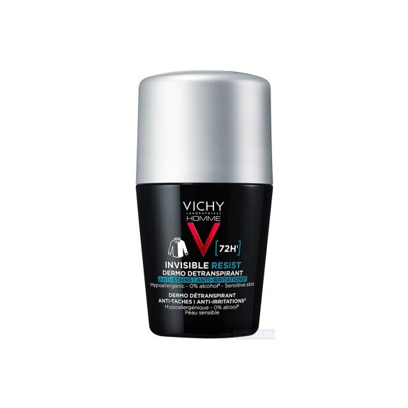 Vichy Homme Deo roll Invisible Resist 72h 50 ml foltmentes Anti Stains