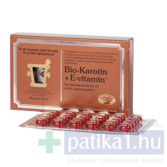 Bio-Karotin + E-vitamin Pro-vitamin A/E-vitamin kapszula 60 db