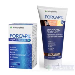 Forcapil ajándékcsomag (Forcapil kapszula 180x + Hajerősítő Keratin sampon 200 ml)