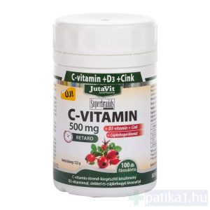 JutaVit C-vitamin 500 mg Csipkebogyó+D3+Cink retard filmtabletta 100x