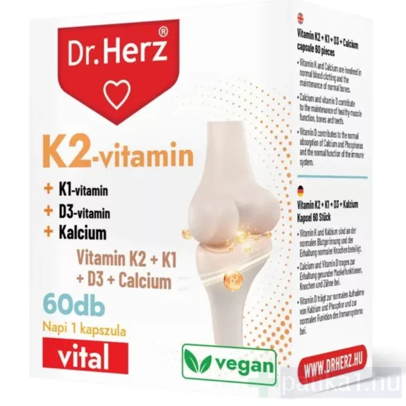 Dr. Herz K2-vitamin + K1 + D3 + Kalcium kapszula 60x
