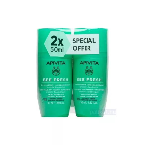 Apivita Bee Fresh golyós dezodor DUOPACK 2x50 ml