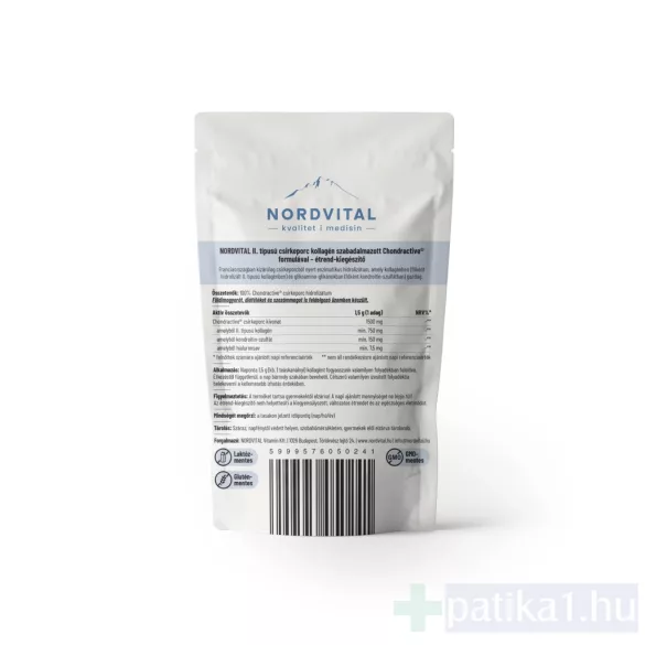 NORDVITAL Csirkeporc kollagén ízület komplex por 90g