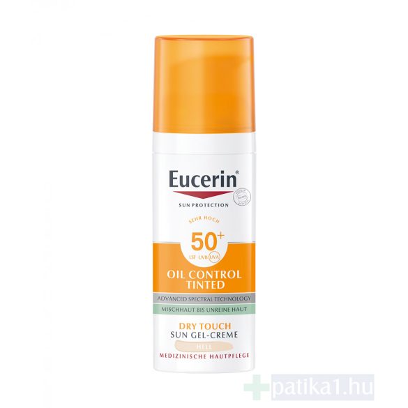 Eucerin Sun Oil Control színezett napozó krém-gél arcra light FF50+ 50 ml